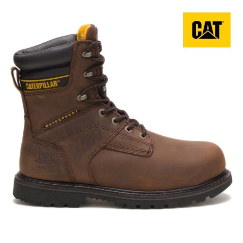 Caterpillar Salvo 8" Waterproof Steel Toe Thinsulate Miesten Turvakengät TummanRuskea (ULECW)